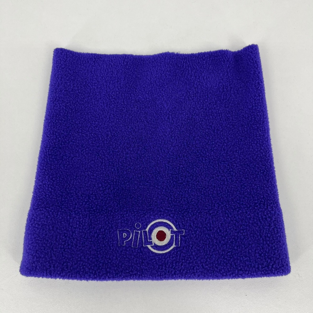 Pilot Mens Purple Fleece Neck Gaiter Scarf Made in Canada Embroidered Logo